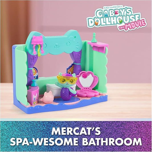 Gabby's Dollhouse: The Movie, MerCat's Spa-wesome Bathroom, Toy Figure, Dollhouse Accessories & Surprise Toy, Kids Toys for Girls & Boys Ages 3 and Up