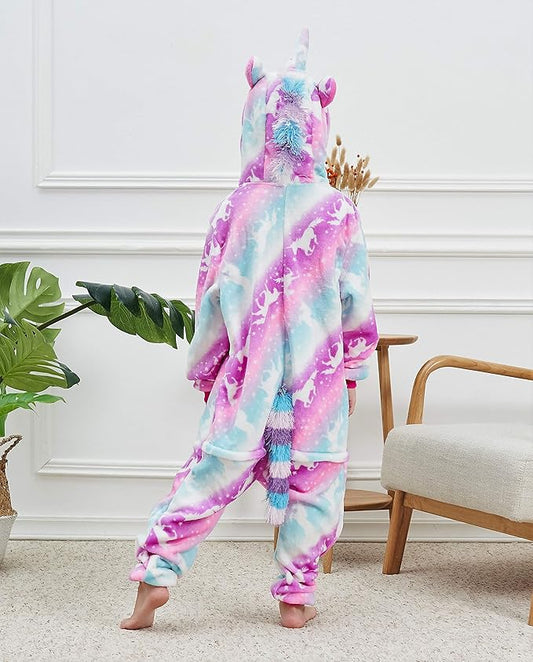 Unicorn Hooded Onesie Girls Halloween One Piece Kids Costume