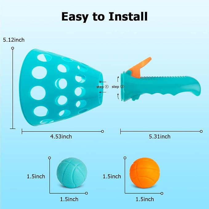 punkdog Pop and Catch Ball Game with 24 Balls and 4 Catch Launcher Baskets - Outdoor Indoor Game Activities, Christmas Beach Sport Summer Beach Toys for Kids Ages 4 5 6 7 8 10 12+