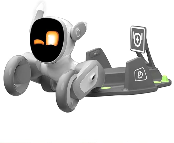 Robot Pet Dog ChatGPT-4o Smart AI-Powered Companion Voice & Gesture Control, Real-Time Interaction Robotics Toys for Kids, Home Monitoring - Includes Charging Dock