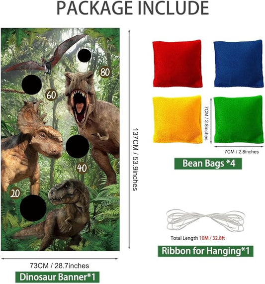 Dinorsaur Bean Bag Toss Game for Kid Toddlers 1-3 with 4 Color Bean Bags, Sports & Outdoor Play Toys Yard/Backyard/Lawn Games for Kids Ages 6-8, Birthday Family Party Supplies Decoration Jamonxi