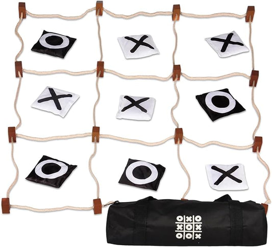 Giant Tic Tac Toe Outdoor Games, Bean Bag Toss for Kids and Adults, 4Ft x 4Ft, Large Backyard Family Game, No Assembly, Indoor Outdoor Play, Portable Giant Lawn Games, Instant Setup
