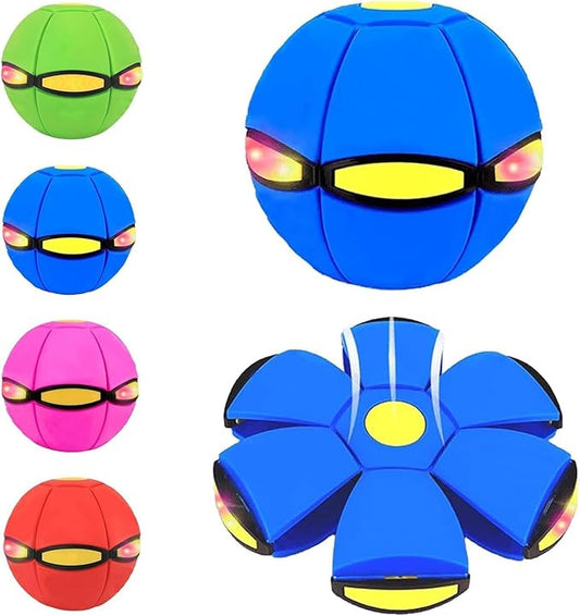 Magic Ball, Magic Bouncing Metaball, Dual Form Freely Switchable Magic Ball Toy with 6 Light, Parent-Child Interaction (Blue)