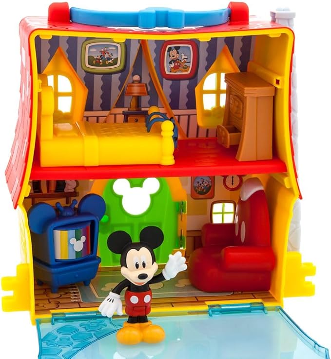 Disney Store Official Mickey Mouse Clubhouse Toys Play Set - Interactive Playhouse Junior Mickey Mouse Toys - Poseable Mickey & Pluto Figures, 13-Piece Set, Perfect for Toddlers