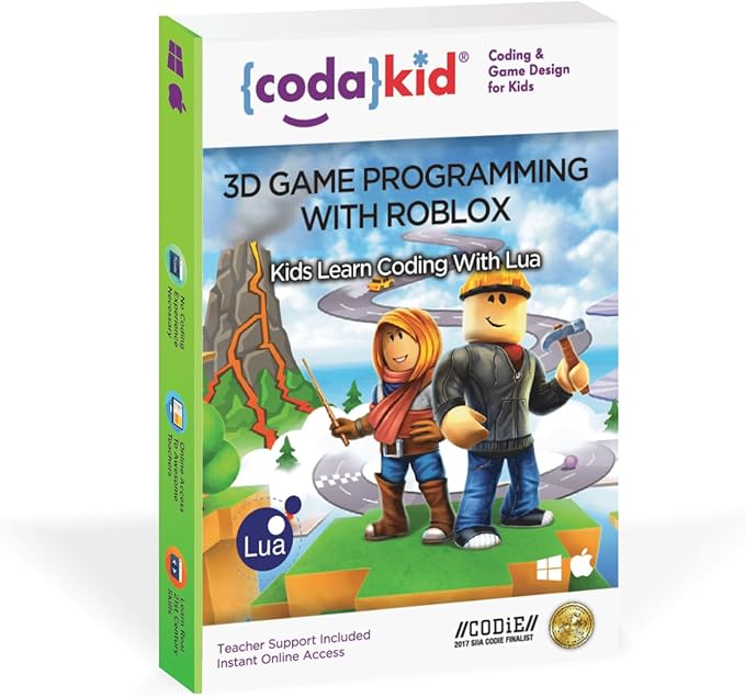 CodaKid Roblox Coding, Award-Winning, Coding for Kids, Ages 9+ with Online Mentoring Assistance, Learn Computer Programming and Code Fun Games with Lua and Video Game Programming Software (PC & Mac)