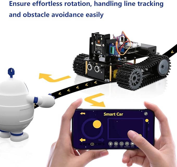 Robotics for Kids Ages 12-16, ACEBOTT Smart Robot Kit with 3MP Camera + Tank Car, STEM Toys Coding Kit Compatible with Arduino & Scratch, App & Remote Control, Gift for Kids & Teens