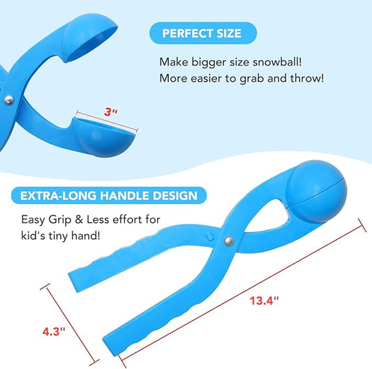 Snow Toys, Snowball Maker Snow Ball Shaper Molds for Kids Snow Ball Fights Tool Winter Toys 2 Pack Snowball Clip Snow Outoor Activities Games for Kids Ages 4+(Set of 2,Green,&Ocean Blue)