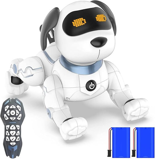 okk Robot Dog for Kids, Remote Control Programmable Robot Toy Dog, Smart Dancing Walking Puppy, Interactive Voice Control Toys, Electronic Pets Gift for Boys Girls
