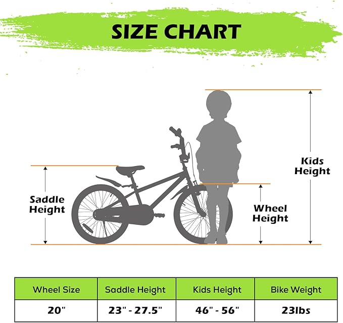 WEIZE Kids Bikes,16 20 Inch Boy's Bike for Kids,BMX Style Bicycle for Boys Girls Ages 4-12 Years Old,Kids Bicycle with Adjustable Seat,Training Wheels,Front and Rear Fender,Multiple Color Options