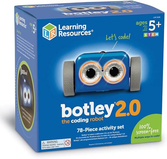 Learning Resources Botley The Coding Robot 2.0 Activity Set - 78 Pieces, Ages 5+, Coding Robot for Kids, STEM Toys for Kids, Early Programming and Coding Games for Kids