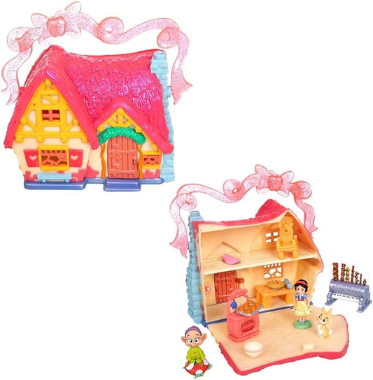 Disney Store Official Princess Micro Toy Set - Snow White - Set Includes Micro Figures of Snow White, her Cottage, & Dopey - Portable Playset with Handle - Perfect for Fans of Disney Princesses