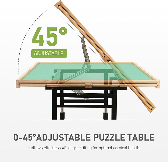 2000 Pieces Puzzle Table with Wheels, with Drawers and Cover, 40.16"x28.5" Adjustable Height & 45° Tilting, Puzzle Board for Adults