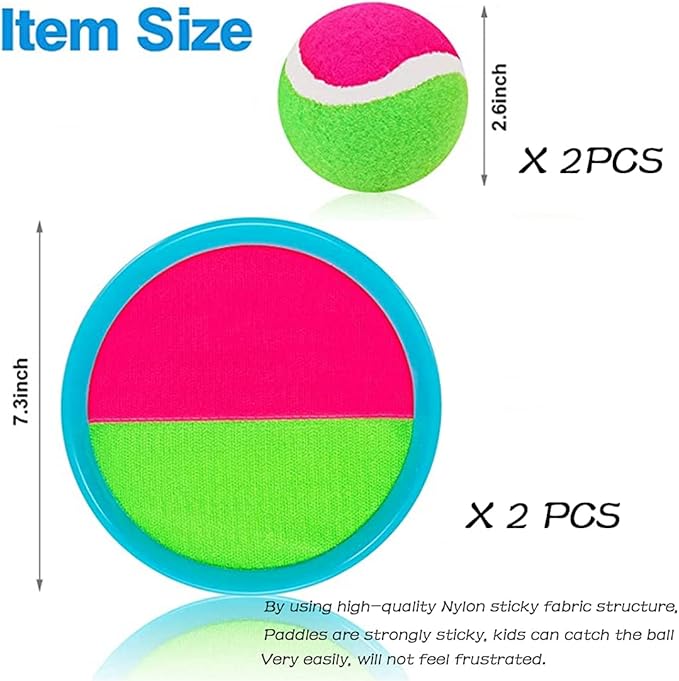 Toss and Catch Ball Set | Toss and Catch Sports Game Set - Upgraded Version 8inch Toy Paddle Catch Toy for Gift Kids/Adults/Family/Backyard Beach Outdoor Games