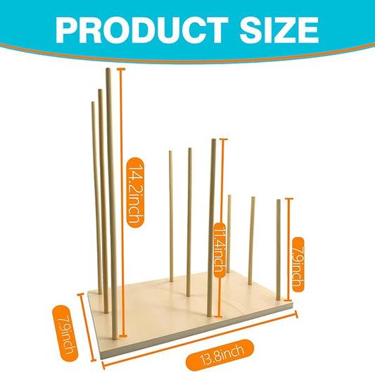 Wooden Hand Puppet Stand, Educational Wooden Puppet Tree Rack for Storage & Display, Anti-Crush Doll Holder Holds 9 Puppets