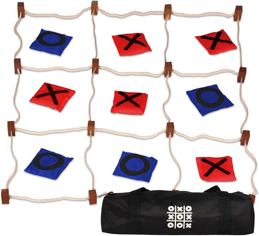 Giant Tic Tac Toe Outdoor Games, Bean Bag Toss for Kids and Adults, 4Ft x 4Ft, Large Backyard Family Game, No Assembly, Indoor Outdoor Play, Portable Giant Lawn Games, Instant Setup