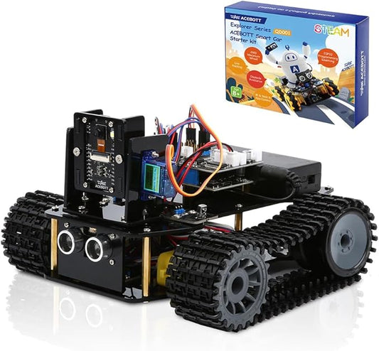 Robotics for Kids Ages 12-16, ACEBOTT Smart Robot Kit with 3MP Camera + Tank Car, STEM Toys Coding Kit Compatible with Arduino & Scratch, App & Remote Control, Gift for Kids & Teens