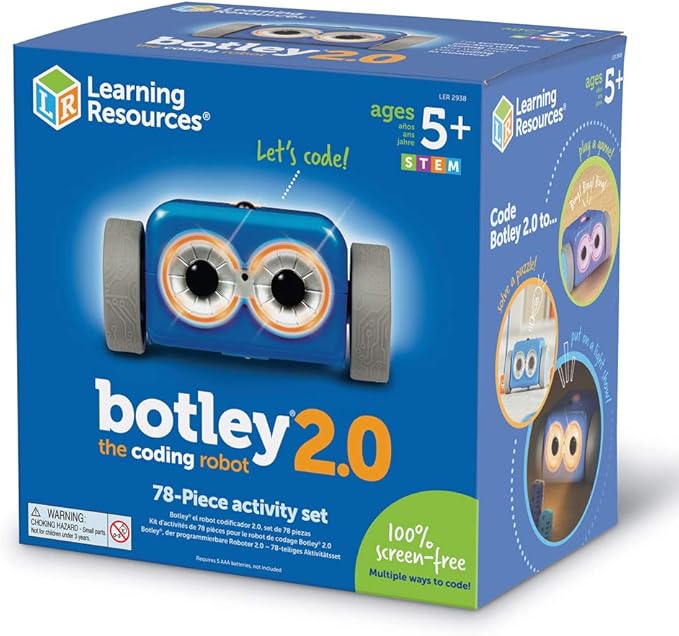 Learning Resources Botley The Coding Robot 2.0 Activity Set - 78 Pieces, Ages 5+, Coding Robot for Kids, STEM Toys for Kids, Early Programming and Coding Games for Kids