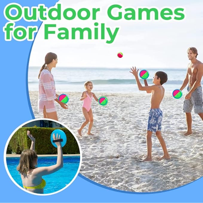 Toss and Catch Ball Set | Toss and Catch Sports Game Set - Upgraded Version 8inch Toy Paddle Catch Toy for Gift Kids/Adults/Family/Backyard Beach Outdoor Games