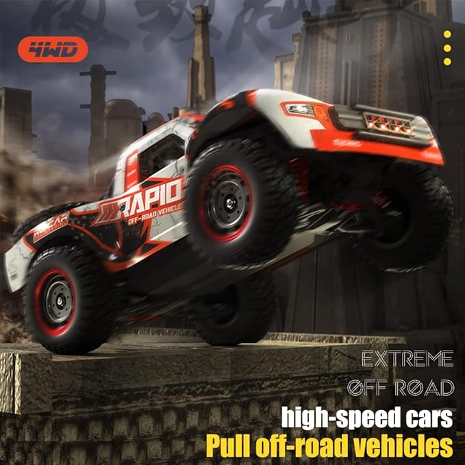 1/14 Hobby RC Truck for Adults, 30 MPH High Speed Remote Control 4WD Car, All Terrain Rock Crawler Truck for Boys 4X4 Off-Road Racing Car with 2 Batteries