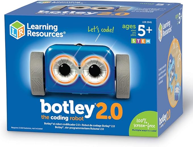 Learning Resources Botley The Coding Robot 2.0 - STEM Toys, Programming for Kids, Electronic Screen-Free Toys, Critical Thinking, Ages 5+,46 Pieces