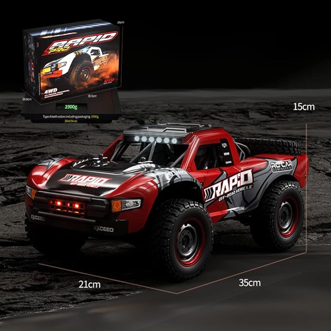1/14 Hobby RC Truck for Adults, 30 MPH High Speed Remote Control 4WD Car, All Terrain Rock Crawler Truck for Boys 4X4 Off-Road Racing Car with 2 Batteries