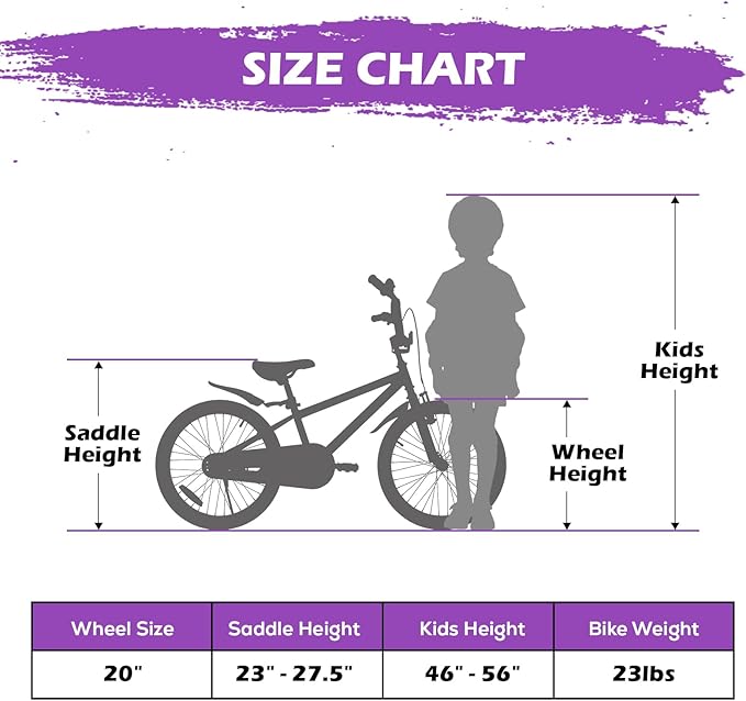 WEIZE Kids Bikes,16 20 Inch Boy's Bike for Kids,BMX Style Bicycle for Boys Girls Ages 4-12 Years Old,Kids Bicycle with Adjustable Seat,Training Wheels,Front and Rear Fender,Multiple Color Options