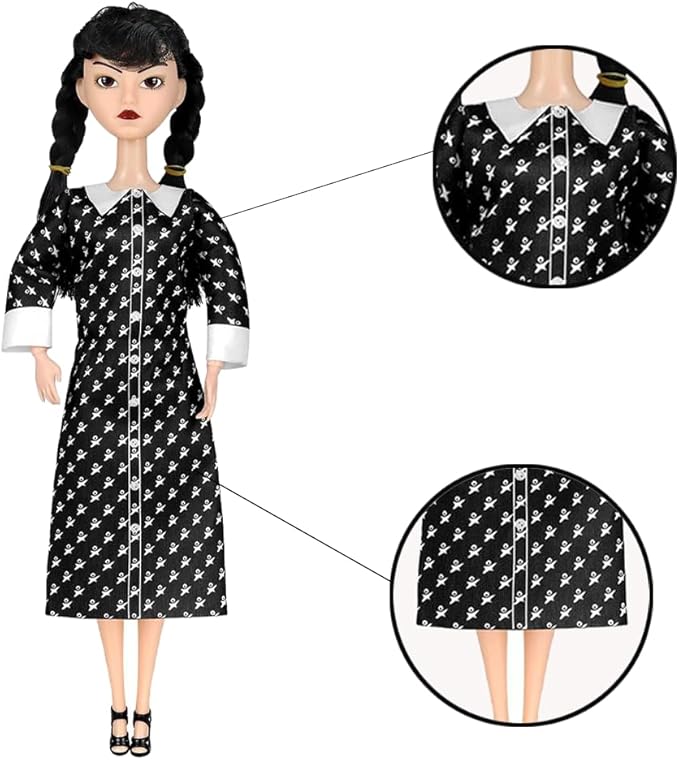 11.5'' Adams Doll with Gift Box, High Heels, Black Dress, and Hair, Perfect Christmas and Birthdays Toy Gift for Girls & Fans(B2)