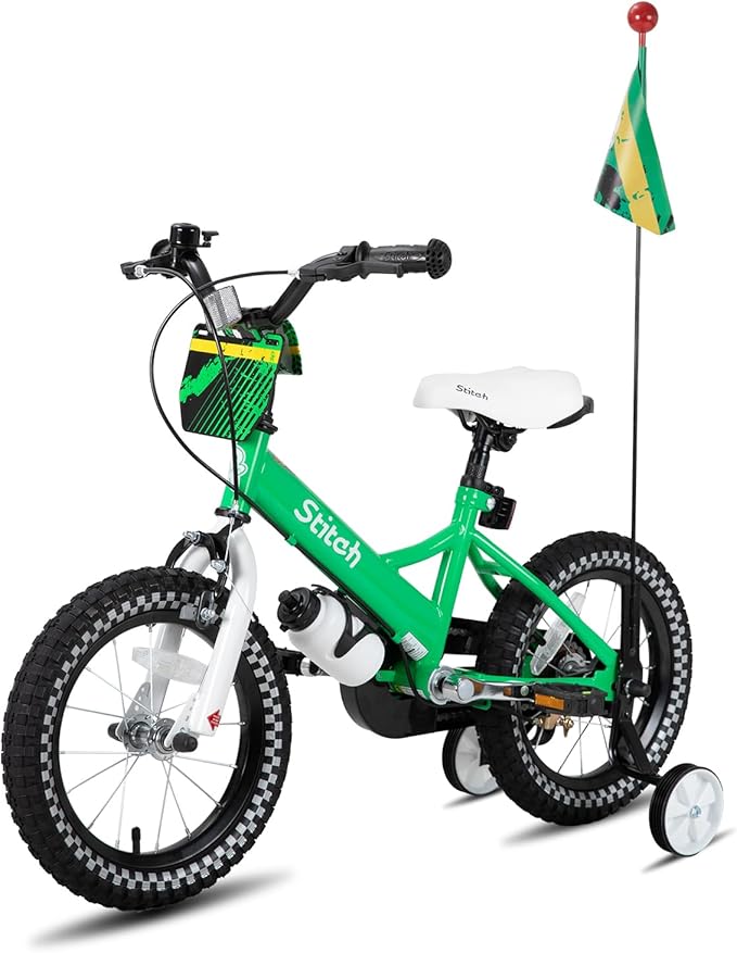 JOYSTAR Kids Bike for 2-7 Years Girls Boys w/o Dual Handbrake 12 14 16 Inch Princess Girls Bike with Training Wheels Doll Seat Streamers Boys Bikes with Flag & Water Bottle, Kids' Bicycle