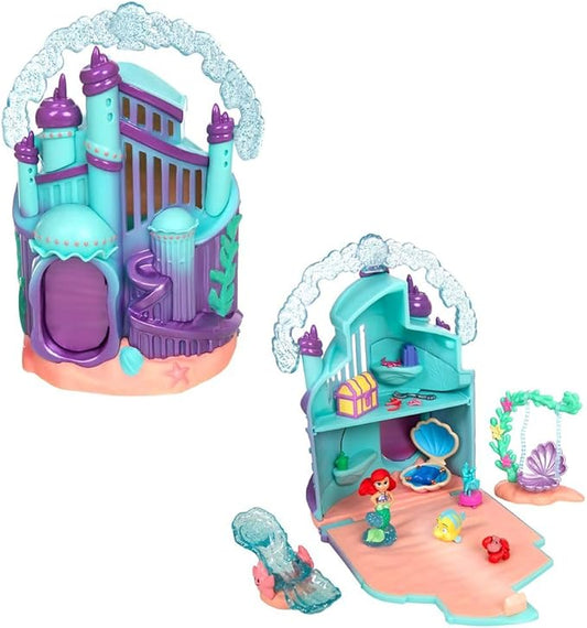 Disney Store Official Princess Micro Toy Set – The Little Mermaid – Set Includes Micro Figures of Ariel, Flounder, Sebastian, & her Palace – Portable Playset – Perfect for Fans of Disney Princesses