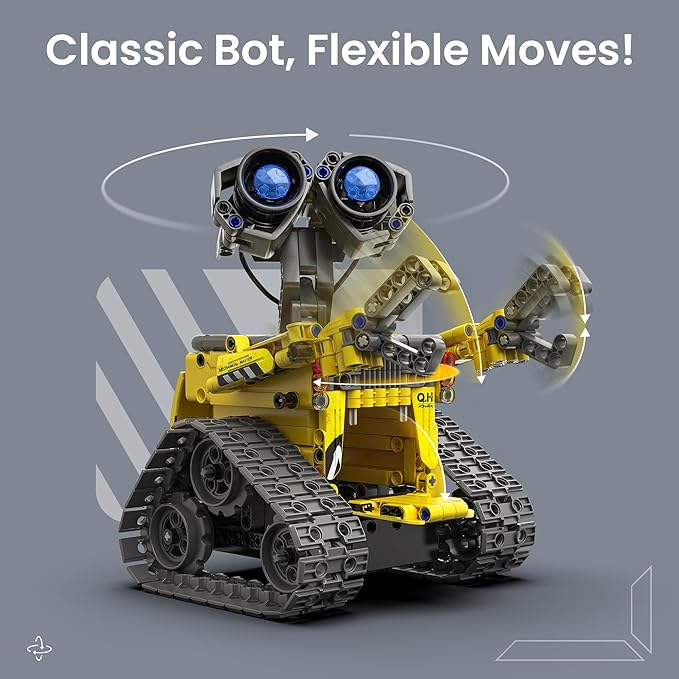 STEM Robot Building Kit Gift for Boys Ages 8-12 with Remote Control, Technic Coding Robotic Toy for Kids’ Birthday, Buildable 5-in-1 Models with 488 Pieces