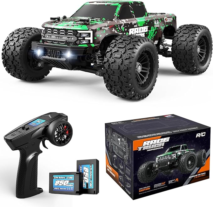 HAIBOXING 1:18 Scale RC Truck 18859E, 4X4 Off-Road Vehicle with Speeds up to 36km/h, Hobby Grade 2.4GHz Remote Control, Water-Resistant Electronics, Two 7.4V Li-Po Batteries for Extended Playtime