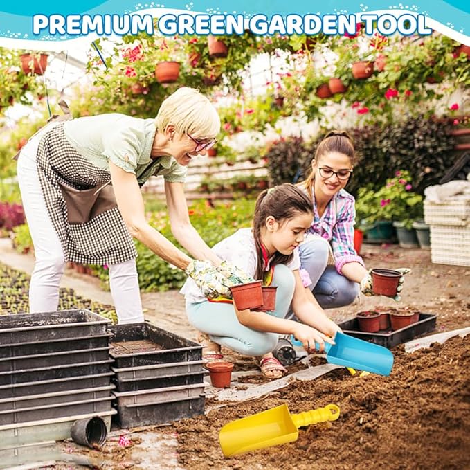 Dilabnba Big 9 inch Beach Sand Shovels Toys for Kids Adults, 9'' Solid Sand Scoop Spade for Toddlers Baby, Heavy Duty Toddler Garden Tools Sandbox Kit for Gardening Shoveling Digging Summer Fun(4PCS)