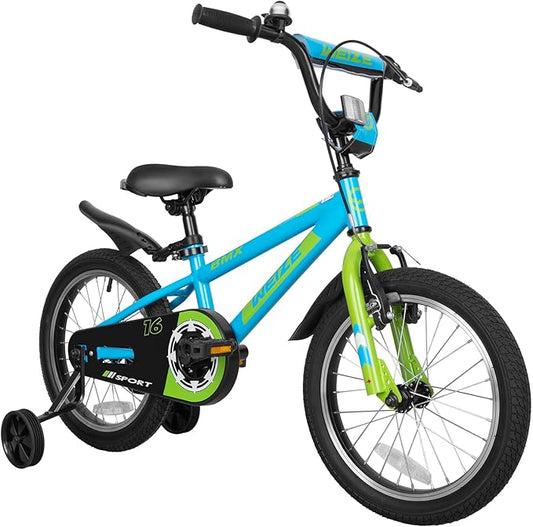 WEIZE Kids Bikes,16 20 Inch Boy's Bike for Kids,BMX Style Bicycle for Boys Girls Ages 4-12 Years Old,Kids Bicycle with Adjustable Seat,Training Wheels,Front and Rear Fender,Multiple Color Options