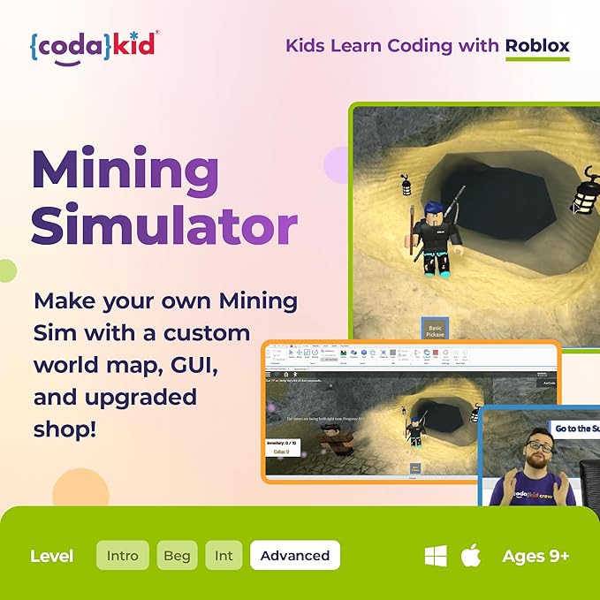 CodaKid Roblox Coding, Award-Winning, Coding for Kids, Ages 9+ with Online Mentoring Assistance, Learn Computer Programming and Code Fun Games with Lua and Video Game Programming Software (PC & Mac)