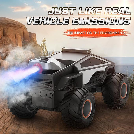 1:12 RC Car Remote Control Monster Truck with Lights & Spray Function Christmas Birthday Gift for 6 7 8+ Year Old Boys Girls