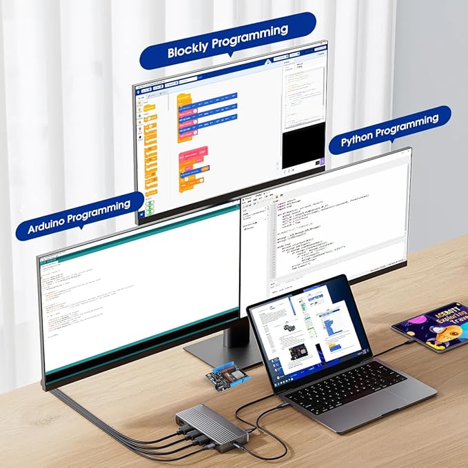 ACEBOTT Smart Robot Tank Car Kit with ESP32 for Arduino Robotics for Kids Ages 8-12 12-16 STEM Science Kits Coding Gifts for 8-16 Year Old Boys Girls Teens Cool Engineering Building Toys Unique Gifts