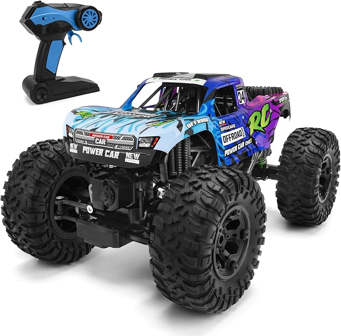 Remote Control Truck,1:12 4x4 Offroad Waterproof RC Trucks Large Amphibious Remote Control Car,Dual Motors Crawler Vehicle, Monster Toys with 2 Rechargeable Batteries, Best Gift for Kids Adults