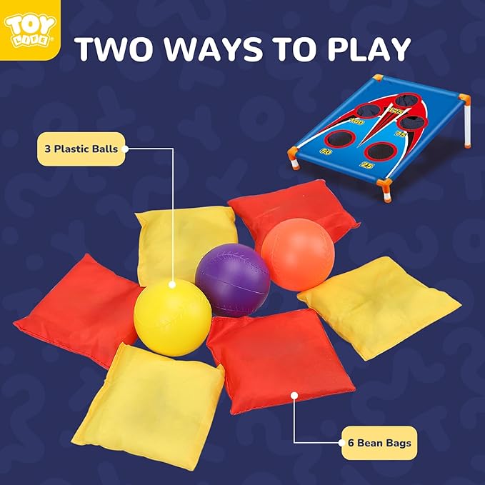 TOY Life Bean Bags Toss Carnival Games, Cornhole, Outdoor Toys for Kids Ages 4-8, Backyard Game Sports & Outdoor Play, Outside Toys for Ages 5-7, Family Lawn Yard Games Birthday Party, Gift for Boys