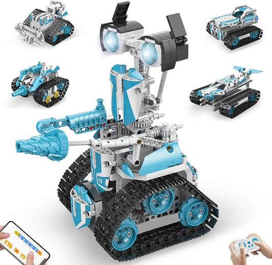 Robot Building Kit with APP/Remote Control STEM Gifts for Boys Age 6-16,Technic Coding Robotic Toys for Kids Birthday, Buildable 5in1 Models with 720 Pieces