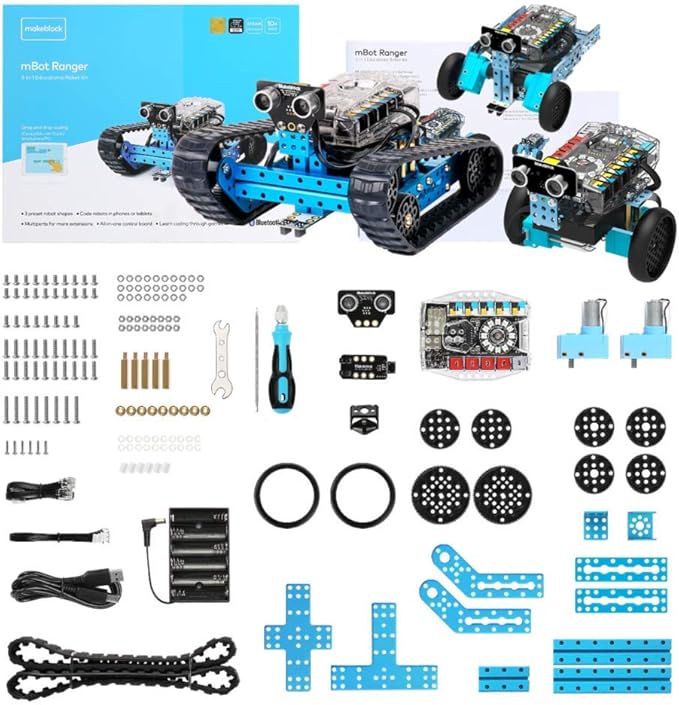 Makeblock mBot Ranger 3 in 1 Robotics for Kids Age 8-12, Coding Robot for Arduino Scratch Learning with Coding Box, 16 Coding Projects STEM Science Kit, Robot Toys Gift for Kids Ages 10+