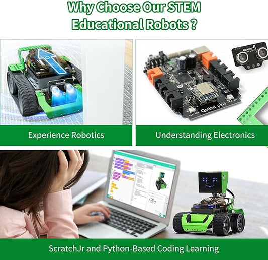 Robobloq Qoopers 6 in 1 Programming Robot Building Kit with Remote Control, LED Martrix, Ultrasonic Sensor etc. for Scratch Arduino Python Learning, Coding Toy for Kids