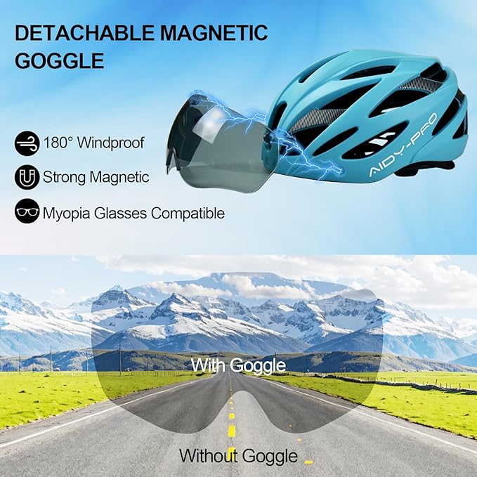 Kids Bike Helmet Boys Bike Helmet with Goggles, Adjustable Youth Bikes Helmets, Bicycle Cycling Roller Skating Skateboard Helmet for Boys Girls