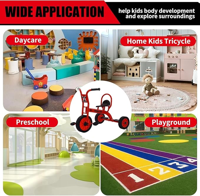 Kids Tricycle for Preschool Playground, Daycare Toddler Trike, Toddler Bikes for Riders Ages 2+, Outdoor Playground Equipment Tricycles