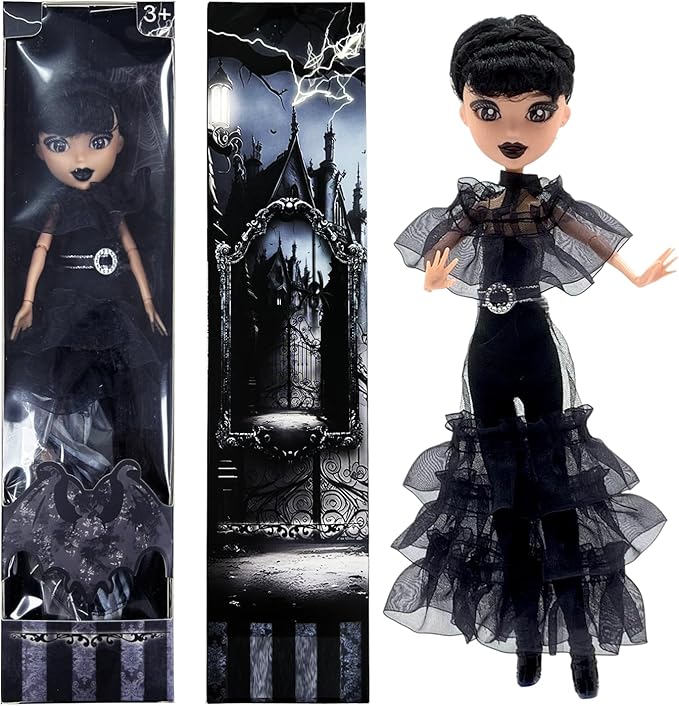 9'' Adams Doll with Gift Box, High Heels, Black Dress, and Hair, Perfect Christmas and Birthdays Toy Gift for Girls & Fans(New A)
