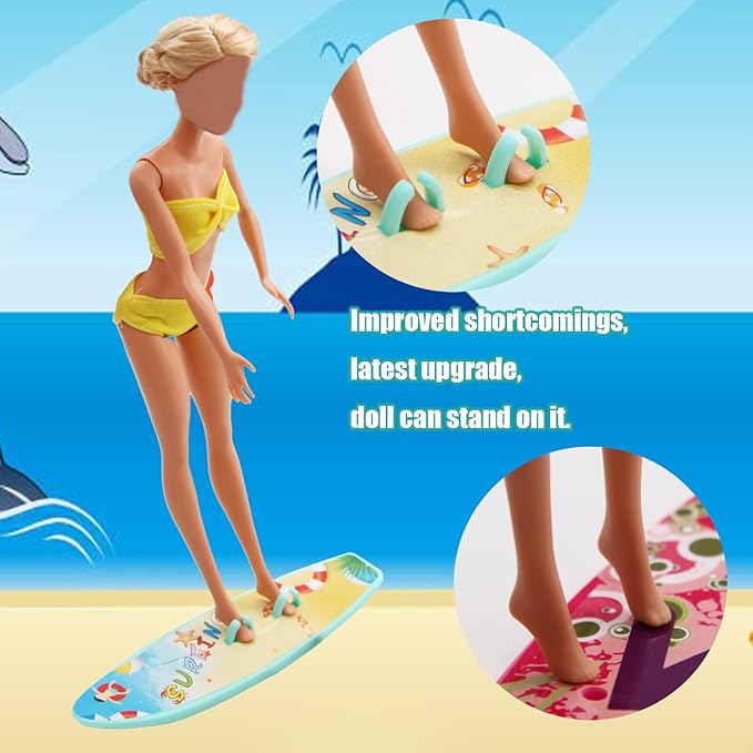 EuTengHao 36Pcs Girl Dolls Clothes Swimsuit Bikini for 11.5 inch Girl Dolls, Doll Bikini and Accessories with Diving Swimming Set Lifebuoys Beach Chair Skateboard Dolphins