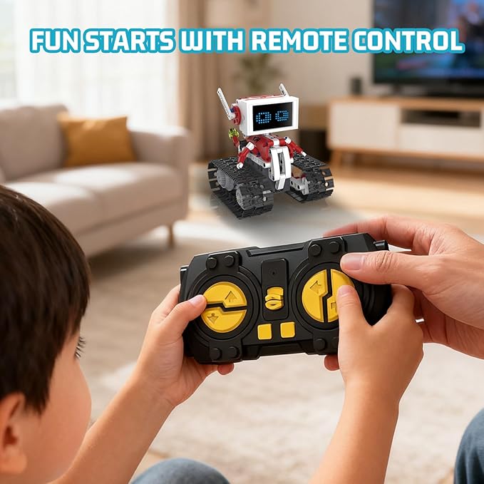 Robot Building Kit with APP/Remote Control STEM Gifts for Boys Age 6-16,Technic Coding Robotic Toys for Kids Birthday, Buildable 5in1 Models with 358+ Pieces