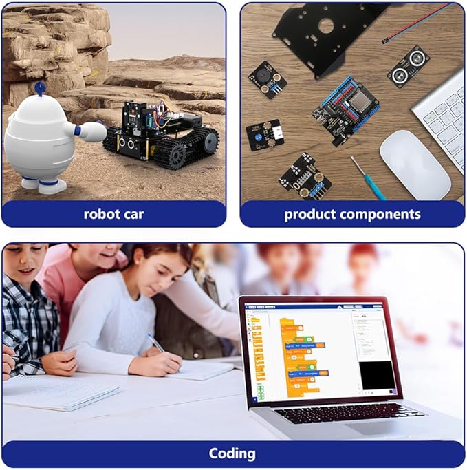 Robotics for Kids Ages 12-16, ACEBOTT Smart Robot Kit with 3MP Camera + Tank Car, STEM Toys Coding Kit Compatible with Arduino & Scratch, App & Remote Control, Gift for Kids & Teens