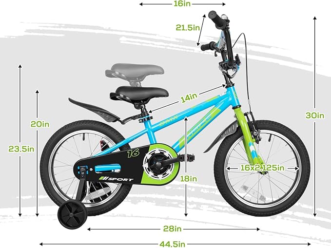 WEIZE Kids Bikes,16 20 Inch Boy's Bike for Kids,BMX Style Bicycle for Boys Girls Ages 4-12 Years Old,Kids Bicycle with Adjustable Seat,Training Wheels,Front and Rear Fender,Multiple Color Options
