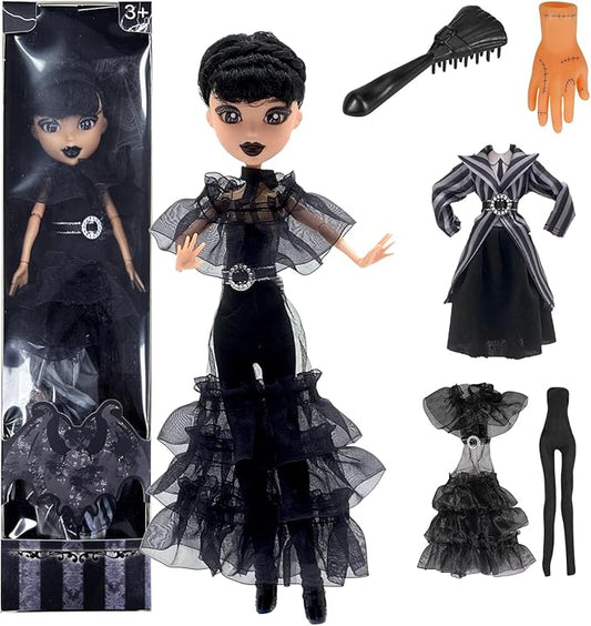 9'' Adams Doll with Gift Box, High Heels, Black Dress, and Hair, Perfect Christmas and Birthdays Toy Gift for Girls & Fans(New A)