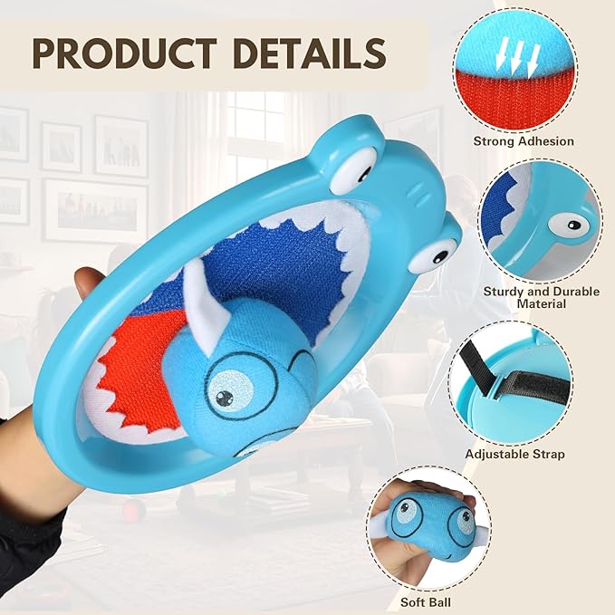 Waterproof Toss and Catch Ball Set for Kids Ages 3-8 – Soft & Safe Paddle Game with Cute Shark Design – Ideal for Beach, Pool, and Backyard Summer Fun